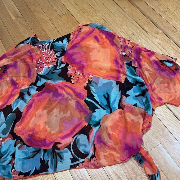 Vintage Floral Tunic Kimono Top ONE SIZE Champagne Collection All That Glitters - Picture 12 of 12